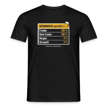 Nährwerte Bier Freude Gute Laune Lustiger Spruch - Männer T-Shirt - Schwarz - Vorne - AI Model Male 178 light (178cm)