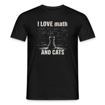 Ich mag Mathematik und Katzen. Tabelle und Formeln - Männer T-Shirt - Schwarz - Vorne - AI Model Male 178 light (178cm)