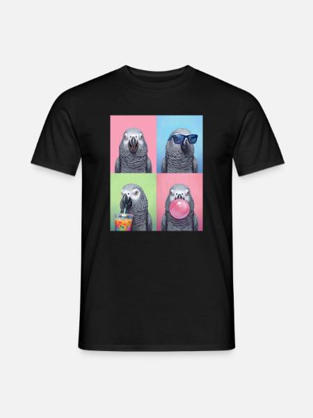 Graupapageien Graupapagei - Männer T-Shirt - Schwarz