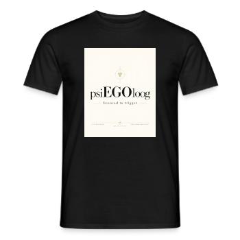 psiEGOloog – Psychologie & Ego-Humor - Männer T-Shirt - Schwarz - Vorne - AI Model Male 178 light (178cm)