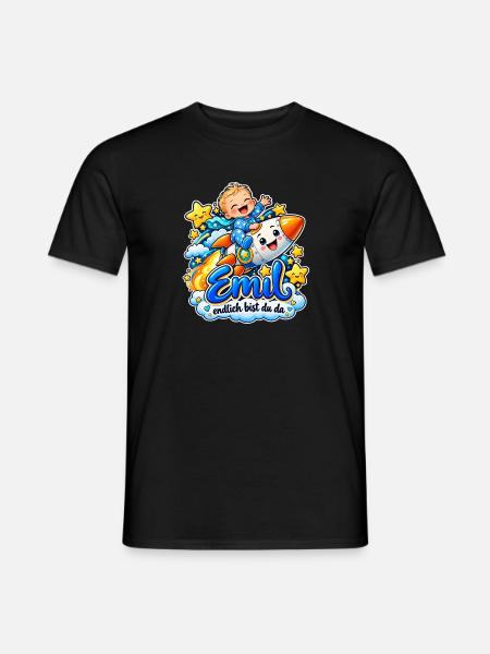 Emil Endlich Da Raketenbaby - Männer T-Shirt - Schwarz