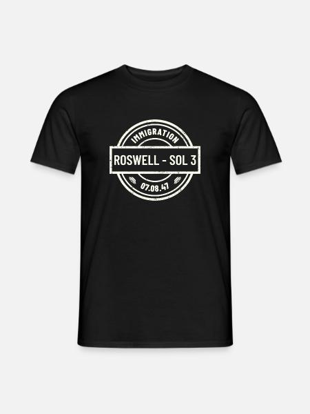 Roswell 1947 Alien Einreisestempel - Männer T-Shirt - Schwarz