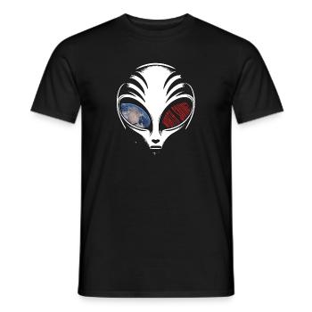Alien Worth Saving Grafik UFO Streetwear - Männer T-Shirt - Schwarz - Vorne - AI Model Male 178 light (178cm)