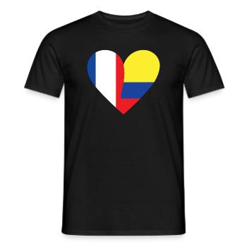 Frankreich-Kolumbien-Flagge | Franco-kolumbianische Schenkung - Männer T-Shirt - Schwarz - Vorne - AI Model Male 178 light (178cm)