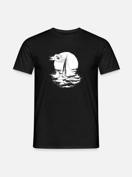 Segeln Skizze - Männer T-Shirt - Schwarz