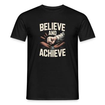 Believe And Achieve Motivation Gym Kraftsport - Männer T-Shirt - Schwarz - Vorne - AI Model Male 178 light (178cm)