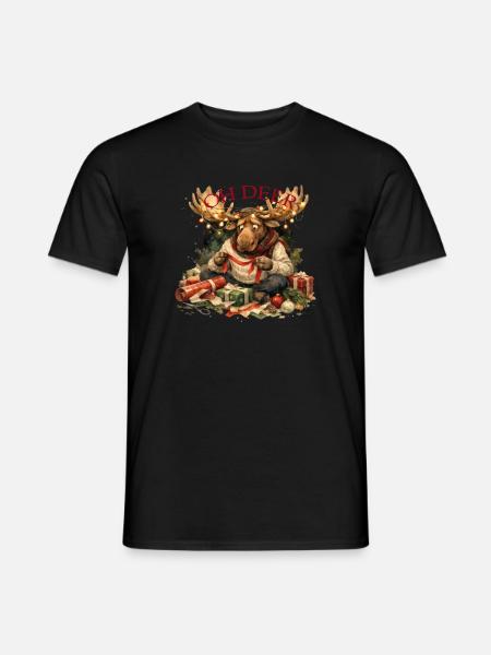 Oh Deer Weihnachtsmoose Geschenk - Männer T-Shirt - Schwarz