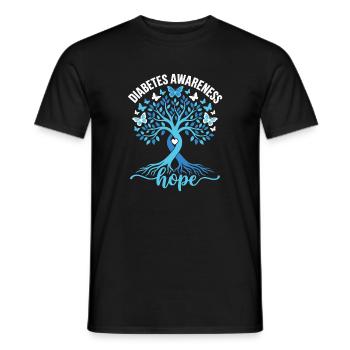 Diabetes-Bewusstseins-Hoffnung – Typ-1-Typ-1-Typ-1-Kämpfer - Männer T-Shirt - Schwarz - Vorne - AI Model Male 178 light (178cm)