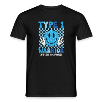Typ-1-Krieger – Typ-1-Diabetes-Bewusstsein T1D - Männer T-Shirt - Schwarz - Vorne - AI Model Male 178 light (178cm)