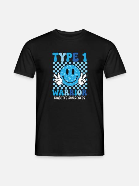 Typ-1-Krieger – Typ-1-Diabetes-Bewusstsein T1D - Männer T-Shirt - Schwarz