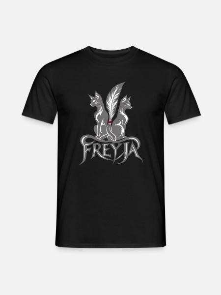 Freyja mit Katzen | Noventra - Männer T-Shirt - Schwarz