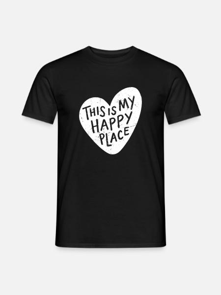 Das ist mein Happy Place Vintage - Männer T-Shirt - Schwarz