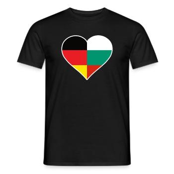 Germany Bulgaria Heart | German Bulgarian Gift - Männer T-Shirt - Schwarz - Vorne - AI Model Male 178 light (178cm)