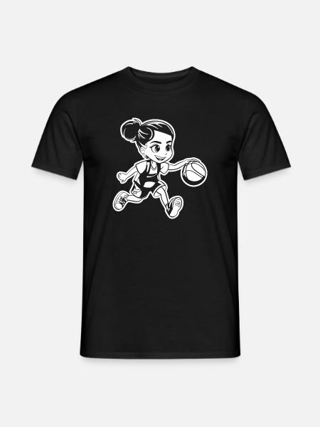 Lustiges Basketball Mädchen - Männer T-Shirt - Schwarz