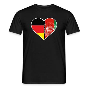 Deutschland Afghanistan Herz - Männer T-Shirt - Schwarz - Vorne - AI Model Male 178 light (178cm)