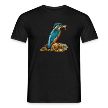 Eisvogel beim Fischfang Vintage Angler & Vogel Fan - Männer T-Shirt - Schwarz - Vorne - AI Model Male 178 light (178cm)