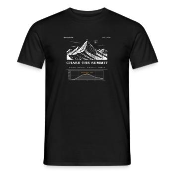 Chase the Summit – Bergsteigen - Männer T-Shirt - Schwarz - Vorne - AI Model Male 178 light (178cm)