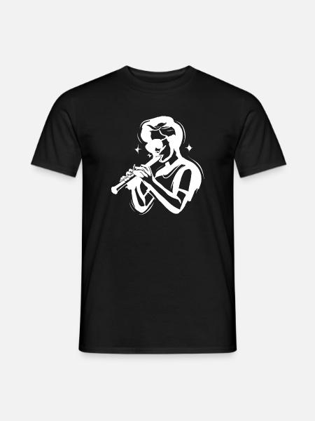Flötenjunge - Männer T-Shirt - Schwarz