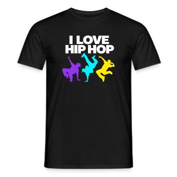 Ich liebe Hip-Hop-Vintage-Retro-Streetdance-Liebhaber - Männer T-Shirt - Schwarz - Vorne - AI Model Male 178 light (178cm)
