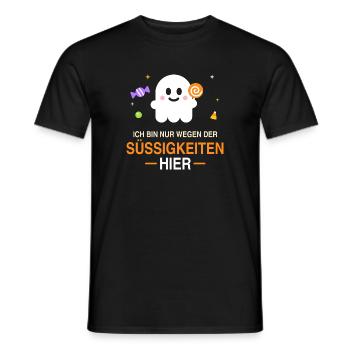 Ich bin nur wegen der Süßigkeiten hier – Halloween - Männer T-Shirt - Schwarz - Vorne - AI Model Male 178 light (178cm)