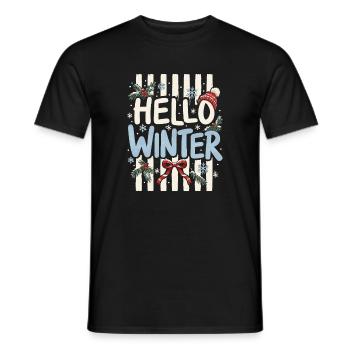 Hello Winter Stripes & Frostzauber - Männer T-Shirt - Schwarz - Vorne - AI Model Male 178 light (178cm)