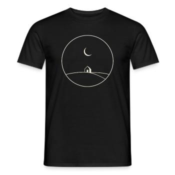 Mondschein-Haus auf Hügel - Männer T-Shirt - Schwarz - Vorne - AI Model Male 178 light (178cm)