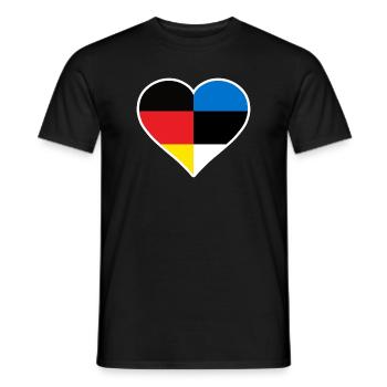 Deutschland und Estland Herz - Männer T-Shirt - Schwarz - Vorne - AI Model Male 178 light (178cm)