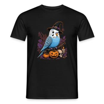 Wellensittich Halloween - Männer T-Shirt - Schwarz - Vorne - AI Model Male 178 light (178cm)