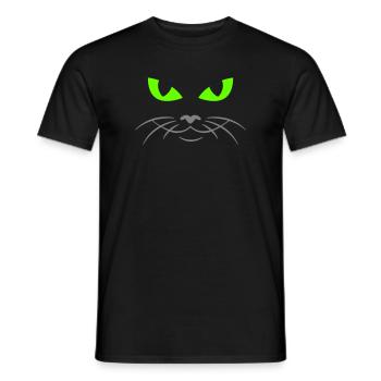 cat face - katzengesicht - Männer T-Shirt - Schwarz - Vorne - AI Model Male 178 light (178cm)