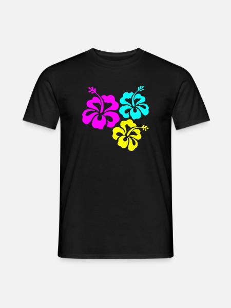 Hibiskus Hibiskusblüte - Mænd T-shirt - sort