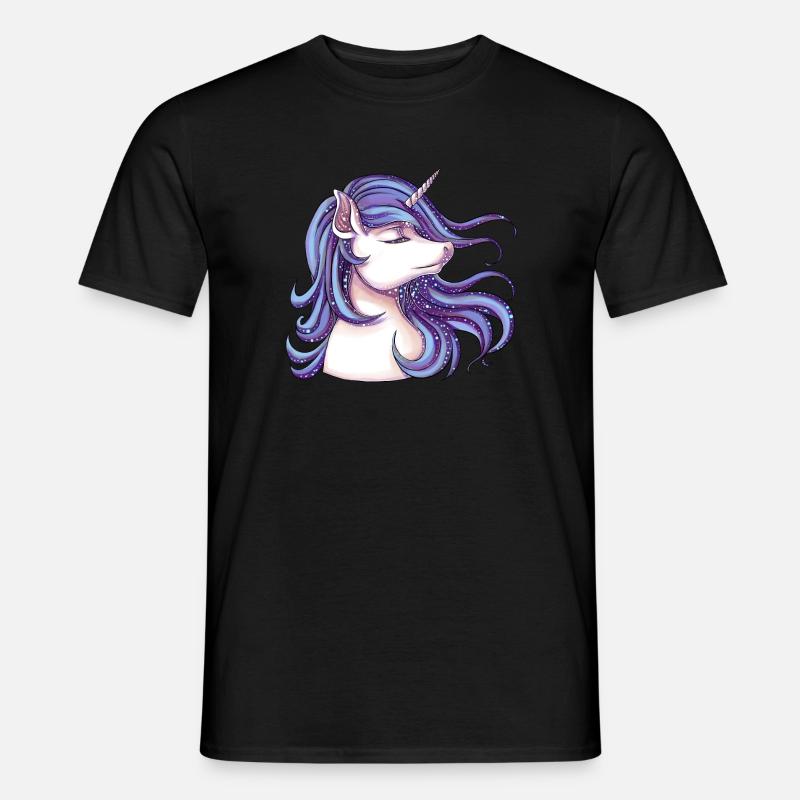 Einhorn mit Glitzer - Männer T-Shirt - Schwarz