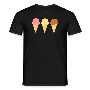 Eis Eiscreme Erdbeereis Vanilleeis Schokoeis - Männer T-Shirt - Schwarz - Vorne - AI Model Male 178 light (178cm)