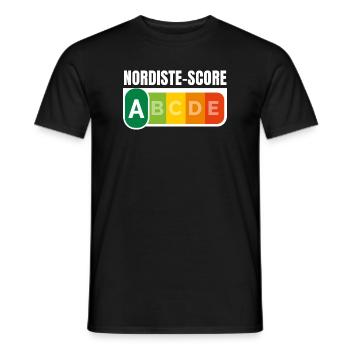 NORDISTE SCORE - Humour noir - T-shirt homme - noir - Devant - AI Model Male 178 light (178cm)