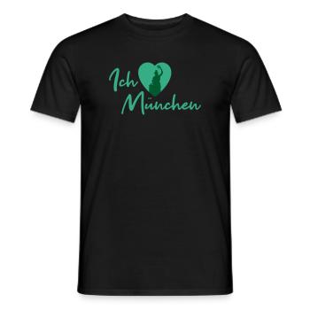 Ich liebe München - Schriftzug - Männer T-Shirt - Schwarz - Vorne - AI Model Male 178 light (178cm)
