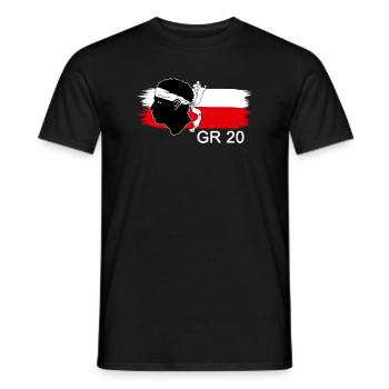 GR 20 Wandern Korsika Trek Wandern - Männer T-Shirt - Schwarz - Vorne - AI Model Male 178 light (178cm)