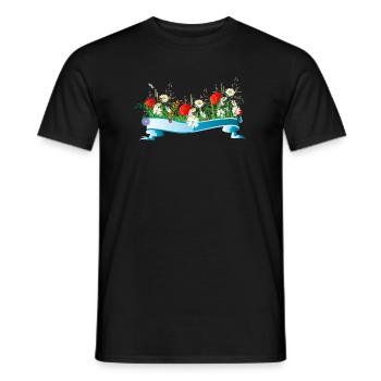 prairie printanière colorée avec des fleurs et des insectes - T-shirt homme - noir - Devant - AI Model Male 178 light (178cm)