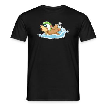 Bär Schwimmen Schwimmbrille Sommer - Männer T-Shirt - Schwarz - Vorne - AI Model Male 178 light (178cm)
