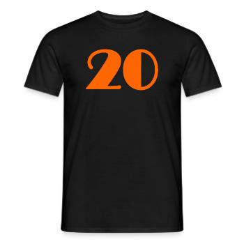 20. 20 ANS. 20e ANNIVERSAIRE. ANNIVERSAIRE 20 ANS. - T-shirt homme - noir - Devant - AI Model Male 178 light (178cm)