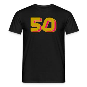 50. 50 YEARS. 50th ANNIVERSARY. 50TH ANNIVERSARY. - Men's T-Shirt - black - Front - AI Model Male 178 light (178cm)