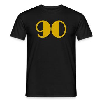 90. 90 YEARS. 90th ANNIVERSARY. 90 YEARS ANNIVERSARY. - Men's T-Shirt - black - Front - AI Model Male 178 light (178cm)