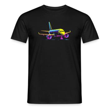 Flugzeug Cartoon Stil - Männer T-Shirt - Schwarz - Vorne - AI Model Male 178 light (178cm)
