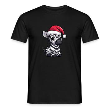 Noël zèbre - T-shirt homme - noir - Devant - AI Model Male 178 light (178cm)