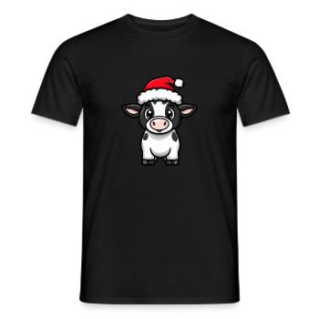 Kuh Weihnachten - Männer T-Shirt - Schwarz - Vorne - AI Model Male 178 light (178cm)