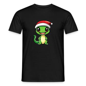 Echse Weihnachten - Männer T-Shirt - Schwarz - Vorne - AI Model Male 178 light (178cm)