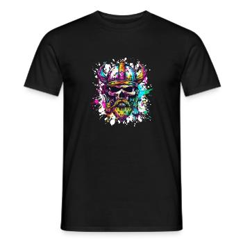 Viking Skull - Men's T-Shirt - black - Front - AI Model Male 178 light (178cm)