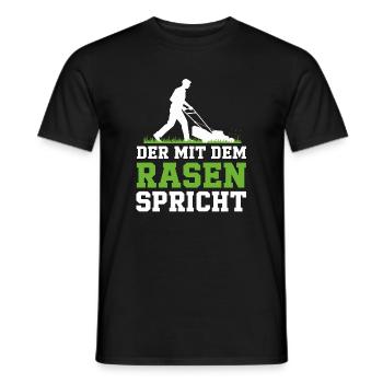 The one who talks to the lawn funny saying Father's Day - Men's T-Shirt - black - Front - AI Model Male 178 light (178cm)