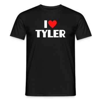 I love Tyler Rotes Herz Romantischer Name Fan - Männer T-Shirt - Schwarz - Vorne - AI Model Male 178 light (178cm)