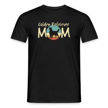 Golden Retriever Mom Illustration - Men's T-Shirt - black - Front - AI Model Male 178 light (178cm)