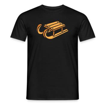 Winterlicher Schlitten Cartoon Stil - Männer T-Shirt - Schwarz - Vorne - AI Model Male 178 light (178cm)
