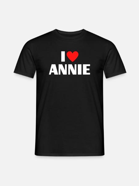 I Love Annie Red Heart Retro Statement - Men's T-Shirt - black